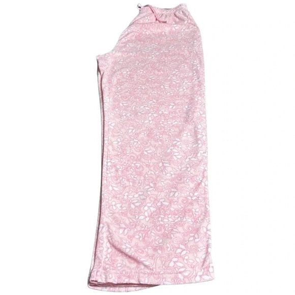 Carroll Reid pyjamas,sleepwear set.Pink flannel ,floral embroidered ,satin trim - Picture 7 of 14